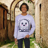 Happy Ghost Unisex Color Blast Crewneck Sweatshirt! All New Comfort Colors!!! Halloween! Free Shipping!