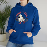 Creep it Real Roller Retro Ghost Unisex Heavy Blend Hooded Sweatshirt! Fall Vibes! Halloween!