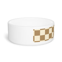 Brown and Cream Plaid Pet Bowl! Foxy Pets! Free Shipping!!!