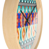 Aztec Print Mint and Orange Wall Clock! Perfect For Gifting! Free Shipping!!! 3 Colors Available!