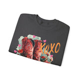 Valentines Day Pink XOXO Cowgirl Boots Unisex Sweatshirt! Retro! Plus Sizes Available!