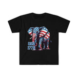 USA 1776 Elephant Patriotic Independence Day Design Unisex Graphic Tees!