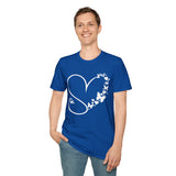 Valentines Day Butterfly Heart Medley White Version Unisex Graphic Tee! All New Heather Colors!!! Free Shipping!!!