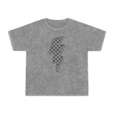 Checkered Lightning Bolt Distressed Unisex Mineral Wash T-Shirt! New Colors! Free Shipping!!!