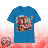 Valentines Day Pink Cowgirl Boots XoXo Unisex Graphic Tee! All New Heather Colors!!!