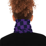 Black and Dark Purple Plaid Lightweight Neck Gaiter! 4 Sizes Available! Free Shipping! UPF +50! Great For All Outdoor Sports!