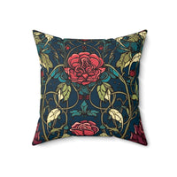 Stained Glass Roses and Vines Autumn Square Pillow! Halloween! Fall Vibes!