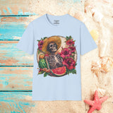 Watermelon Skeleton Unisex Graphic Tees! Summer Vibes! All New Heather Colors!!! Free Shipping!!!