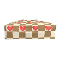 Valentines Day Plaid Latte Hearts Weekender Bag! Free Shipping!!!