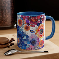 Boho Watercolor Tie Dye Swirls Accent Coffee Mug, 11oz! Free Shipping! Great For Gifting! Lead and BPA Free!