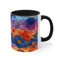 Boho Watercolor Daisy Accent Coffee Mug, 11oz! Free Shipping! Great For Gifting! Lead and BPA Free!