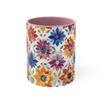 Boho Watercolor Star Accent Coffee Mug, 11oz! Free Shipping! Great For Gifting! Lead and BPA Free!