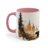 Acid Wash Black Bears Orange Fall Accent Coffee Mug, 11oz! Multiple Colors Available! Fall Vibes!