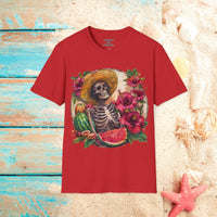 Watermelon Skeleton Unisex Graphic Tees! Summer Vibes! All New Heather Colors!!! Free Shipping!!!