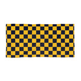 Yellow and Black Plaid 100 Percent Cotton Backing Beach Towel! Free Shipping!!! Gift to a Friend! Travel in Style!