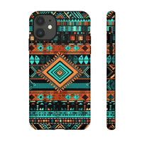 Turquoise Aztec Tough Cases! Cellphone Cases! Multiple Sizes Available! Apple iPhone, Samsung Galaxy, and Google Pixel devices!