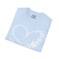 Valentines Day Butterfly Heart Medley White Version Unisex Graphic Tee! All New Heather Colors!!! Free Shipping!!!