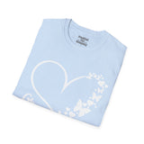 Valentines Day Butterfly Heart Medley White Version Unisex Graphic Tee! All New Heather Colors!!! Free Shipping!!!