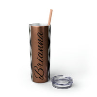 Custom Name Black and White Aztec Printed Skinny Tumbler with Straw, 20oz! Multiple Colors!