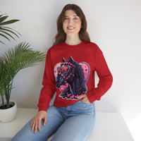 Valentines Day Black Horse Pink Hearts Unisex Sweatshirt! Retro! Free Shipping!!!