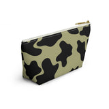 Mauve Green Cow Print Travel Accessory Pouch, Check Out My Matching Weekender Bag! Free Shipping!!!