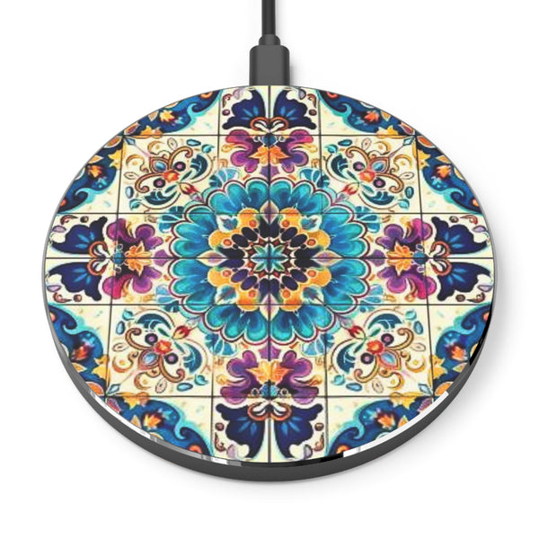 Navy Blue Floral Retro Wireless Phone Charger! Free Shipping!!!