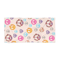 Peace Sign Medley 100 Percent Cotton Backing Beach Towel! Free Shipping!!! Gift to a Friend! Travel in Style!