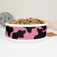 Black and Pink Cow Print Pet Bowl! Foxy Pets! Free Shipping!!!