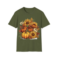 Sunflower Pumpkin Patch Halloween Fall Vibes Unisex Graphic Tees!