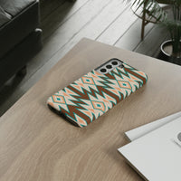 Teal and Brown Aztec Tough Cases! Cellphone Cases! Multiple Sizes Available! Apple iPhone, Samsung Galaxy, and Google Pixel devices!