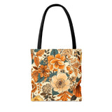 Golden Denim Florals Fall Vibes Tote Bag!