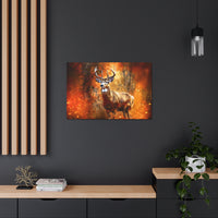 Western Mountain Deer Scenery in Oranges and Browns Canvas Gallery Wraps!