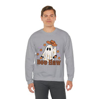 Boo Haw Retro Ghost Unisex Heavy Blend Crewneck Sweatshirt! Halloween! Fall Vibes!