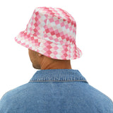 Retro Pink Plaid Unisex Bucket Hat! Free Shipping! Made in The USA!