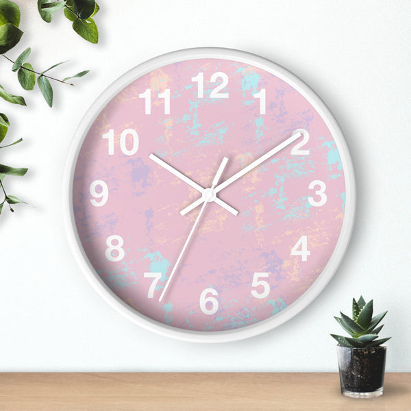Boho Paint Washed Pink Print Wall Clock! Perfect For Gifting! Free Shipping!!! 3 Colors Available!