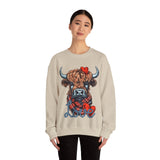 Valentines Day Highlander Cow Love Unisex Sweatshirt! Retro! Plus Sizes Available!