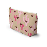 Cream Brown Pink Cactus Travel Accessory Pouch, Check Out My Matching Weekender Bag! Free Shipping!!!