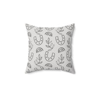 Western/Boho Horse Shoe Grey Botanicals Square Pillow!