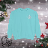 Snowflake Pocket Embroidered Comfort Colors Unisex Garment-Dyed Sweatshirt! All New Colors! Free Shipping!