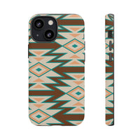 Teal and Brown Aztec Tough Cases! Cellphone Cases! Multiple Sizes Available! Apple iPhone, Samsung Galaxy, and Google Pixel devices!