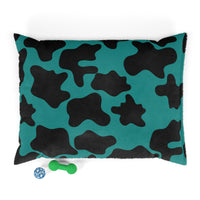 Black and Teal Blue Cow Print Pet Bed! Foxy Pets! Free Shipping!!!