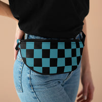 Retro Teal Checkered Unisex Fanny Pack! Free Shipping! One Size Fits Most!