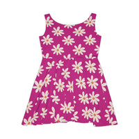 Hot Pink Pink Daisy's Print Women's Fit n Flare Dress! Free Shipping!!! New!!! Sun Dress! Beach Cover Up! Night Gown! So Versatile!