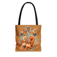 Autumn Steel Blue Floral Fall Vibes Tote Bag!