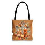 Autumn Steel Blue Floral Fall Vibes Tote Bag!