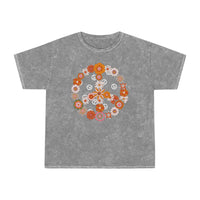 Retro Orange Boho Peace Sign Distressed Unisex Mineral Wash T-Shirt! New Colors! Free Shipping!!!
