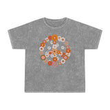 Retro Orange Boho Peace Sign Distressed Unisex Mineral Wash T-Shirt! New Colors! Free Shipping!!!