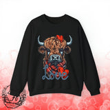 Valentines Day Highlander Cow Love Unisex Sweatshirt! Retro! Plus Sizes Available!