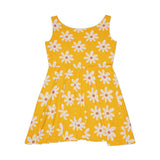 Yellow Daisy's Print Women's Fit n Flare Dress! Free Shipping!!! New!!! Sun Dress! Beach Cover Up! Night Gown! So Versatile!