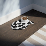 Black and White Cow Print Pet Feeding Mats! Dog and Cat Shapes! Foxy Pets! Free Shipping!!!